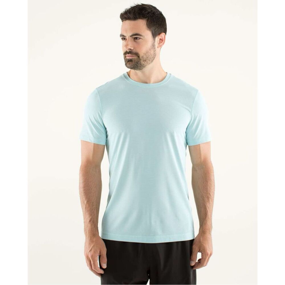 LULULEMON Men’s Aquamarine Short Sleeve Precision Tee Size Large
